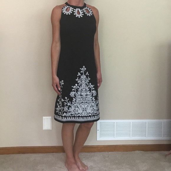 INC Floral Keyhole Sleeveless Midi Dress - Picture 1 of 8